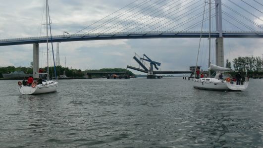 Przed mostem w Stralsundzie
